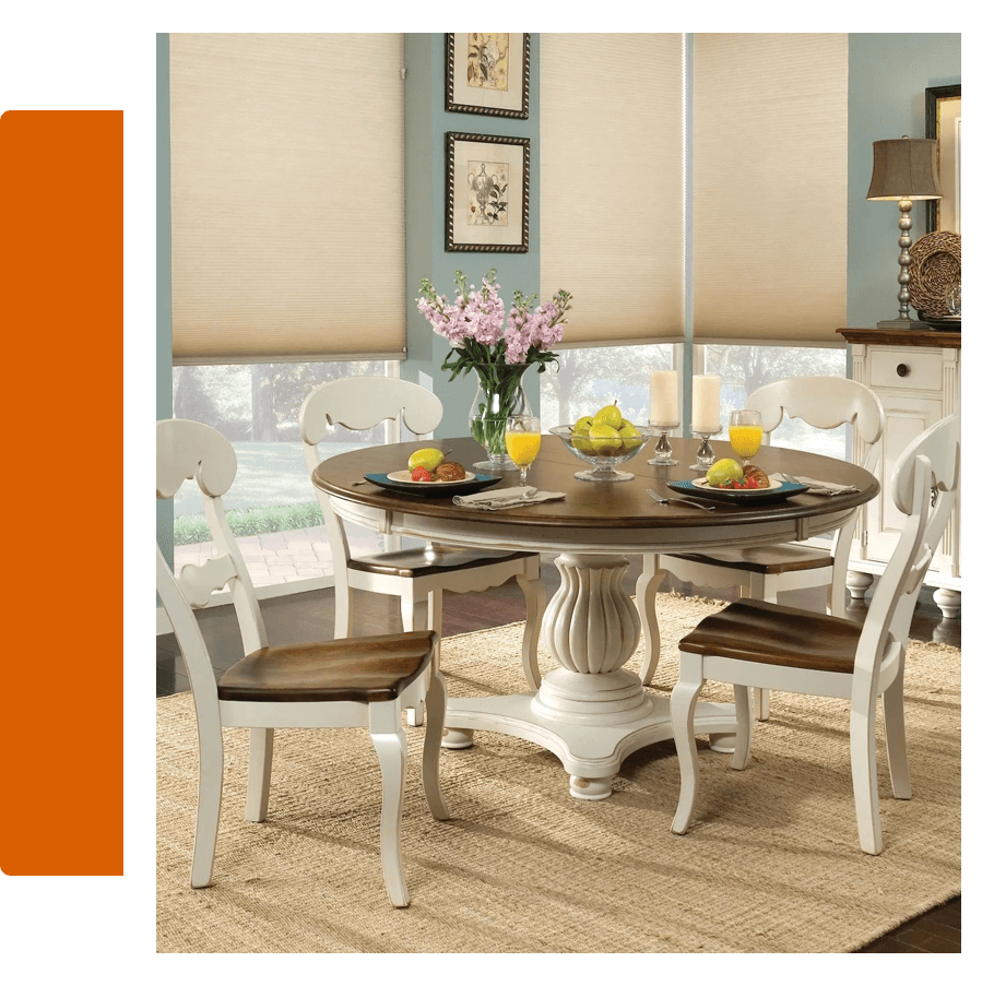 Dining Room With Round Table and Chairs